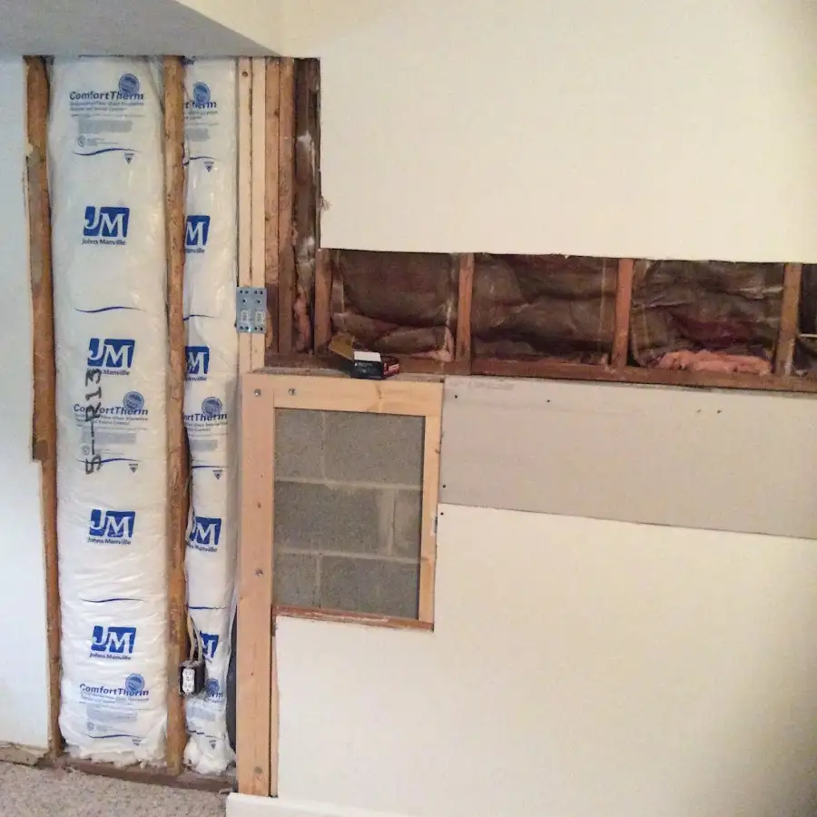Wall insulation replacement during Contents Cleaning & Restoration in Middle